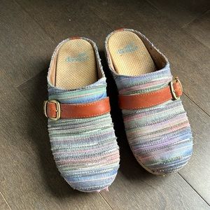 Dansko Jute Pro Artesian Weave Multicolor Clogs with/ buckle Size 38